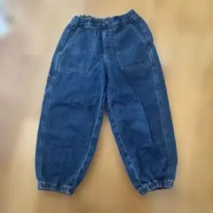 KIDS(男女兼用)デニムワイドワークジョガーパンツ　ブルー　130