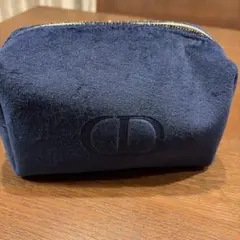 Dior ディオール ノベルティ ポーチ ベロア ネイビー CDロゴのサムネイル