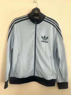 adidasクラシックトラックジャケット水色/紺　正規品