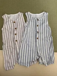 UNIQLO ベビー ロンパース 60cm ストライプ　2枚セット