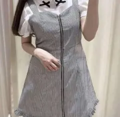 evelyn ジップサス付きOP ジャンパースカート ギンガムチェック