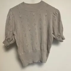 マジェスティックレゴン　ライトブラウン　ニットTシャツ　ハイウエストのサムネイル