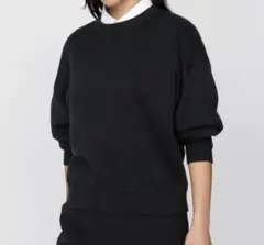 ユニクロC スムースコットンクルーネックセーター ブラック XS