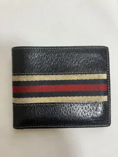 GUCCI2つ折り財布ブラックウェブストライプのサムネイル