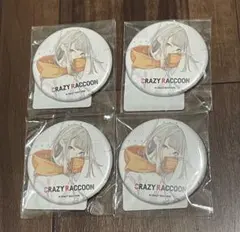 Crazy Raccoon DMMスクラッチ 缶バッジ Tensai 4個セット