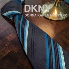DKNY ダナキャランニューヨーク ネクタイ レジメンタル ブルーのサムネイル