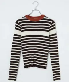 WEGO　パネルボーダーニット　ラウンドネック　フリーサイズ