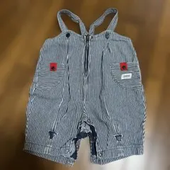 ストライプ柄ロンパース コットン