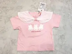 新品★95cm ミッフィー トップス 半袖Tシャツ ピンク 襟レースのサムネイル