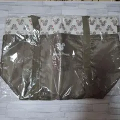 Mickey Mouse 花柄トリム トートバッグ　保冷バッグ　エコバッグ