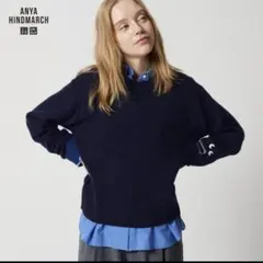 【UNIQLO×ANYA HINDMARCH】クルーネックセーター　ネイビーM