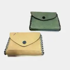 お値引き品！レザークラフト手作り本革コイン入れ二つセット