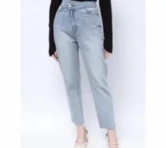LAGUNAMOONウエストアシンメトリーデニムパンツ　アイスブルーのサムネイル
