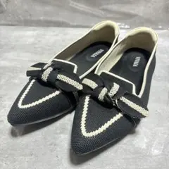 VIVAIA 洗える ポインテッドトゥ リボン ローファー 22.5cm