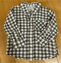 無印良品　チェックシャツ　ギンガムチェック　長袖　90cm