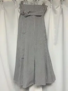 nice claup フロントスリット マーメイドスカート ギンガムチェック