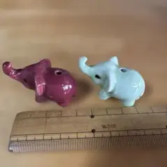 陶器製象型お香立て 赤と緑