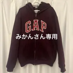 GAP 裏起毛ジップパーカー　ワインレッド