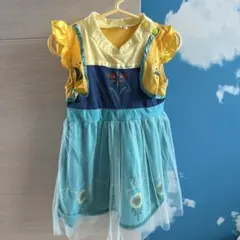 (早い者勝ち)フラワー刺繍ノースリーブワンピース　アナ風ドレス　アナ雪