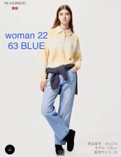 (美品)ユニクロJW ANDERSON ストレートデニム サイズ22 ブルー