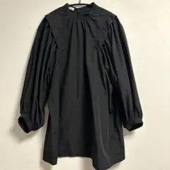 earth music&ecology ブラック七分袖　ブラウス　チュニック