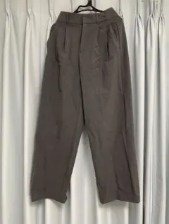 UNIQLO タックワイドパンツ S ダークグレー
