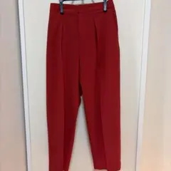 スピックアンドスパン レッド テーパード トラウザーパンツ 38 サイドスリット