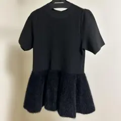 マイストラーダ　フェザーペプラムチュニック　ブラック