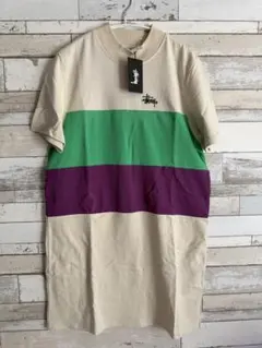 Stussy 半袖ワンピース M ベージュ/グリーン/パープルのサムネイル