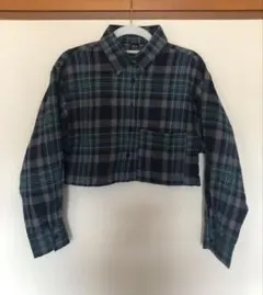 韓国ファッションDAZY クロップドシャツ チェック柄