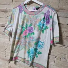美品 ♡LEONARD PARIS 花柄 ペイズリー 半袖 カットソーのサムネイル