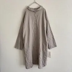新品タグ付 LBC シャツワンピース M ロング リネン ナチュラル 2way