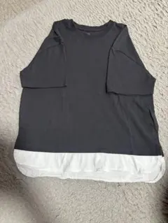 レイヤード風 Tシャツ チャコールグレーのサムネイル