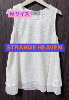 ストレンジヘブン　花刺繍　ノースリーブ　ロング丈　チュニック　レイヤード　重ね着