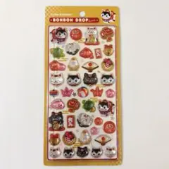 正規品 クーリア ボンボンドロップシール 和柄 縁起物 招き猫