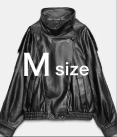 ZARA☆新品未使用☆Mサイズ 黒 レザーライダースジャケット