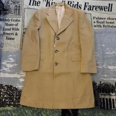 60s 70s ヴィンテージ カシミヤ チェスターコート カシミア100% 古着