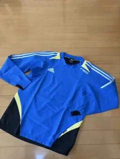 【美品】adidas 長袖ピステ 青 160