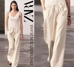 新品 ZARA 美シルエット！ハイウエスト デニムパンツ L 大人気完売品！