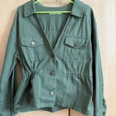 オリーブグリーン ミリタリージャケット　トップス　ジャケット　アウター　アウター