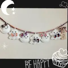オバケちゃんのガーランド⭐︎ハロウィン　ハンドメイド　フェルト