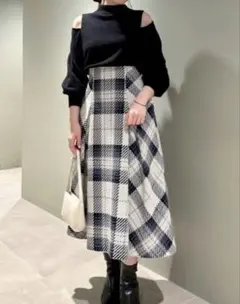 snidel スナイデル　ロービングチェックスカート 0