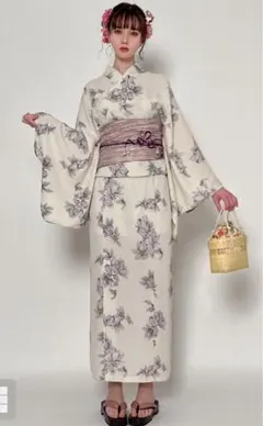 浴衣 帯セット 花柄 セパレートタイプ 2点セット