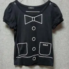 ♦MILK ♦ボウタイデザイン ブラック Tシャツのサムネイル