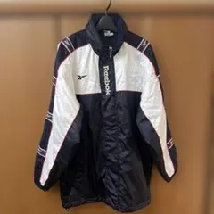 【美品】Reebok ナイロンジャケット ネイビー/ホワイト　サイズLL