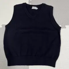 MIKI HOUSE 紺色 Vネック ベスト 120cm