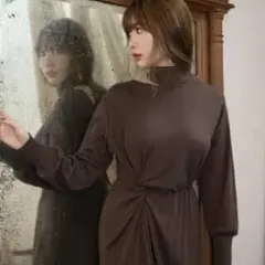 herlipto リブバックレースアップドレス