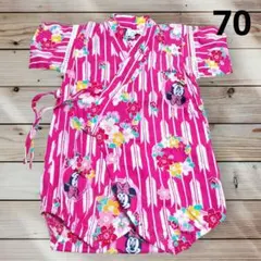 Disney ミニー ベビー 甚平 ロンパース 70 ピンク【新品 未使用】