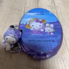 【希少レア】北海道限定キティ ミラー付き リントブラシ　ラベンダーキタキツネ