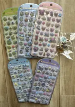 たまごっち COTTON PUFFY シール 5枚セット めじるしアクセサリー